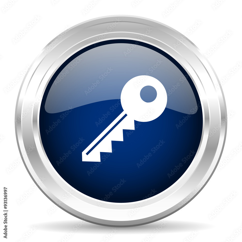 key cirle glossy dark blue web icon on white background key cirle glossy dark blue web icon on white background