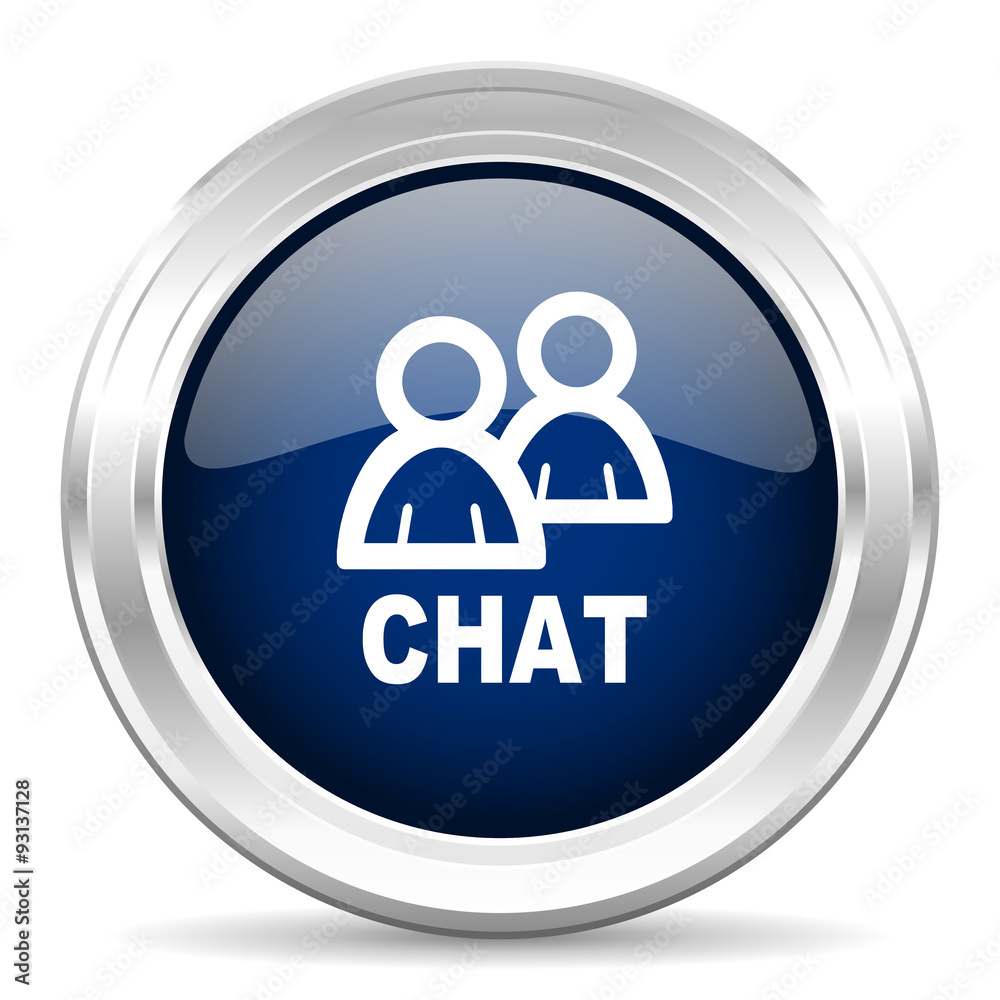 chat cirle glossy dark blue web icon on white background chat cirle glossy dark blue web icon on white background