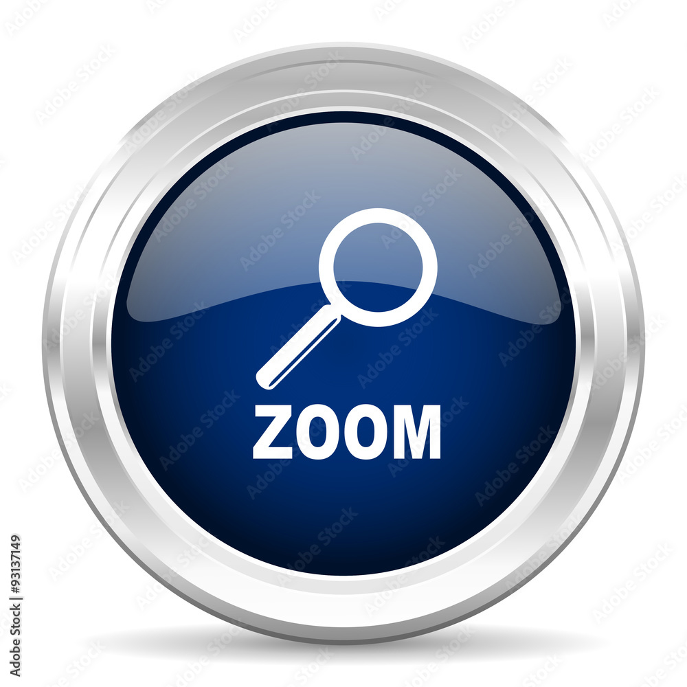 zoom cirle glossy dark blue web icon on white background zoom cirle glossy dark blue web icon on white background