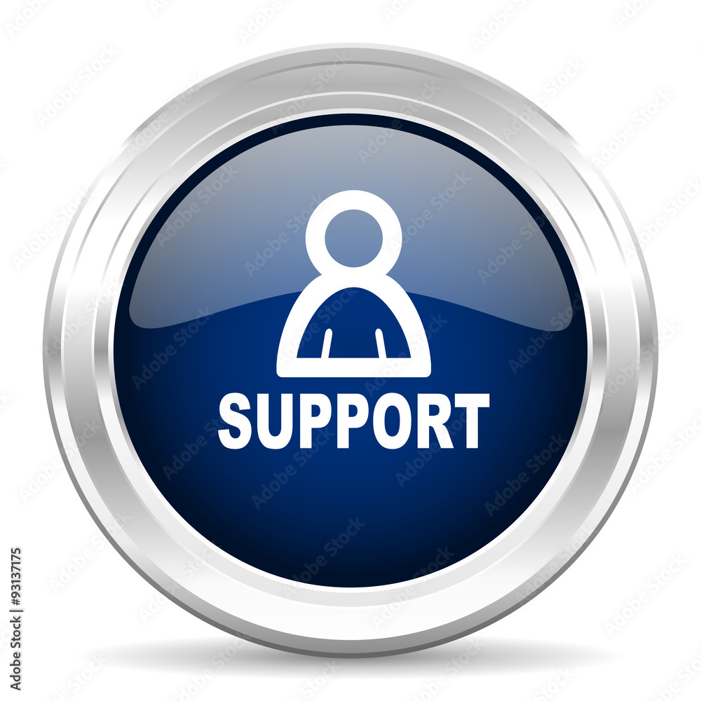 support cirle glossy dark blue web icon on white background support cirle glossy dark blue web icon on white background