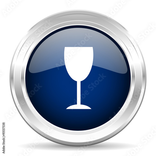 alcohol cirle glossy dark blue web icon on white background