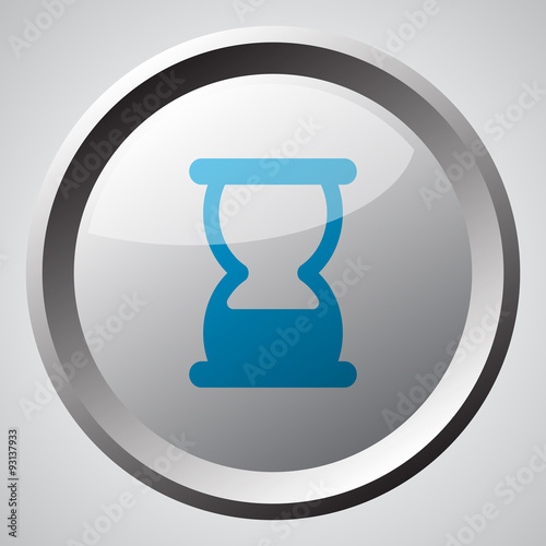 Web button with blue Hourglass icon