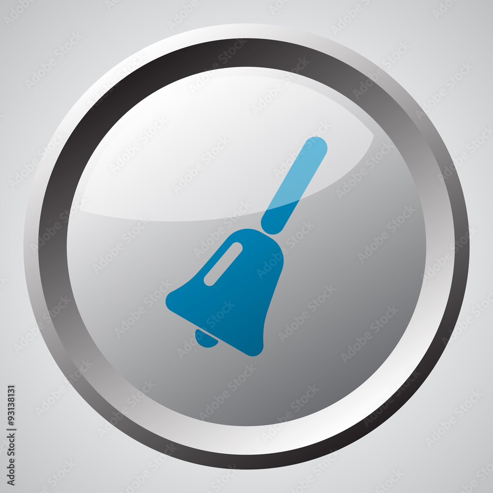 Web button with blue School Bell icon Web button with blue School Bell icon