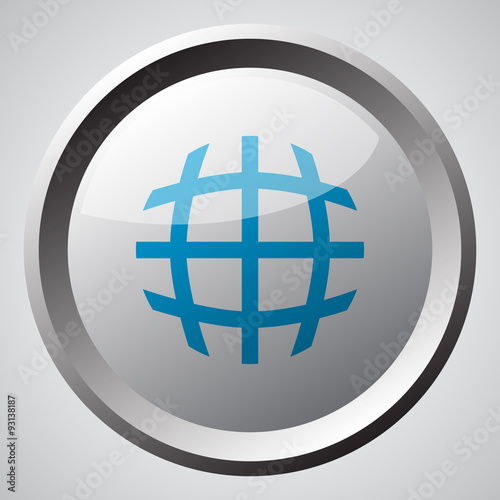 Web button with blue International icon