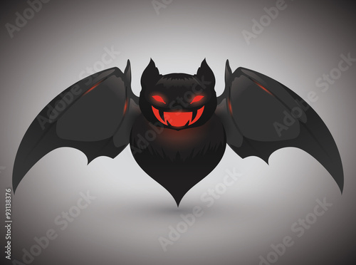 Wicked Dark Bat Isolated, Vector Illustration