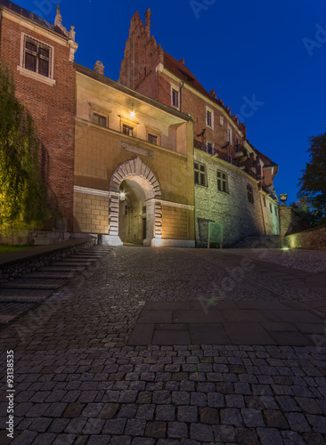 morning view of the main gate to Wawel Castle, Krakow, Poland #93138535