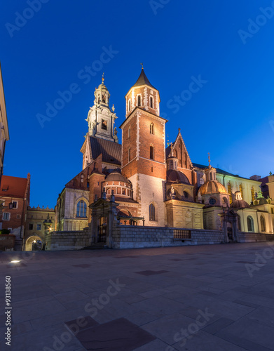 Morning view of the cathedral of St Stanislaw and St Vaclav on the Wawel Hill, Krakow, Poland. #93138560