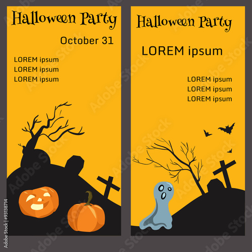 ticket for halloween-party, vector illustration