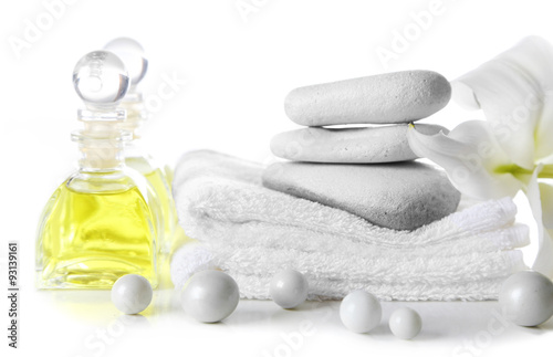 Beautiful composition of spa treatment  isolated on white