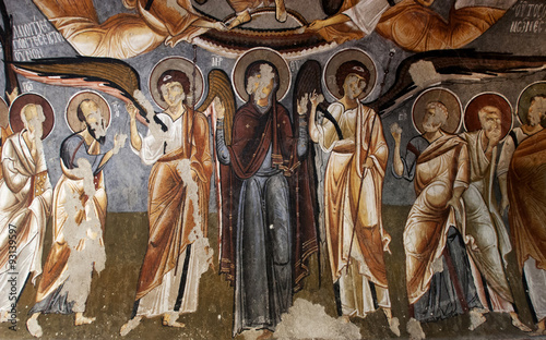 fresco,rock church in Cappadocia, Turkey, Middle East photo