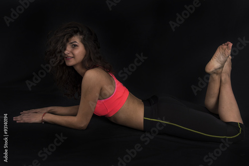 Studio fitness portrait isolated on black background