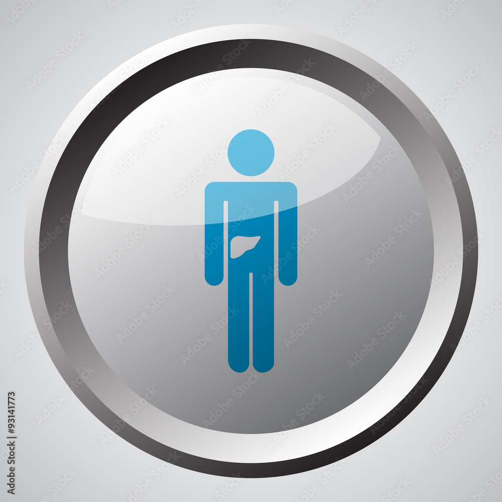 Web button with blue Liver icon Web button with blue Liver icon