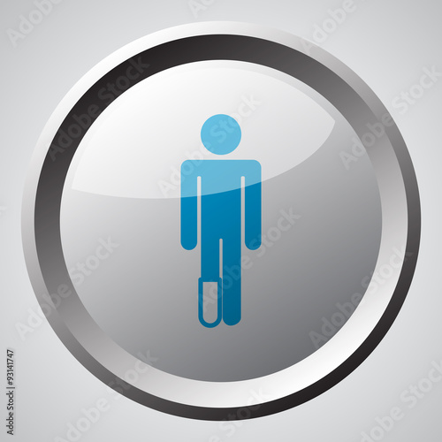 Web button with blue Foot icon