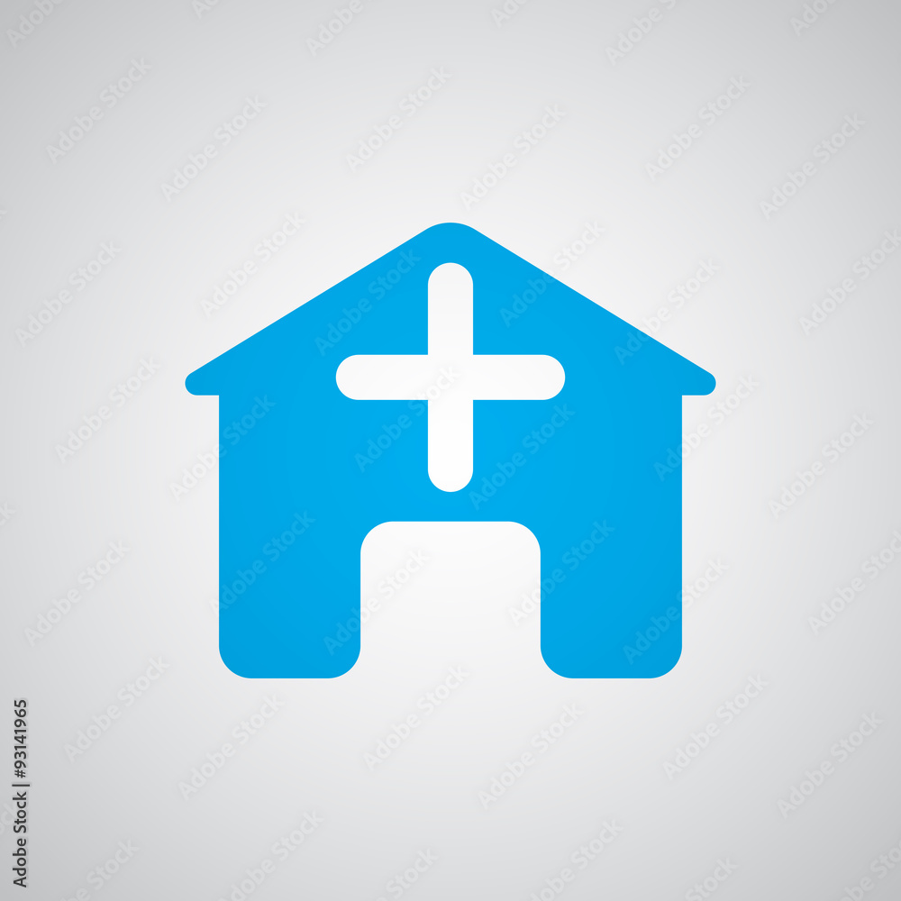 Flat blue Hospital icon Flat blue Hospital icon
