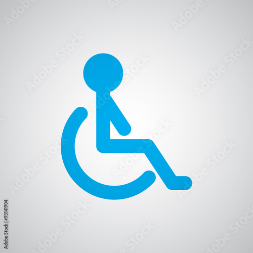 Flat blue Wheel Chair icon