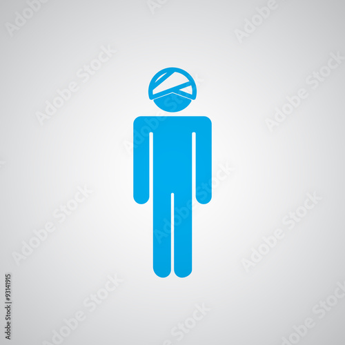 Flat blue Head icon