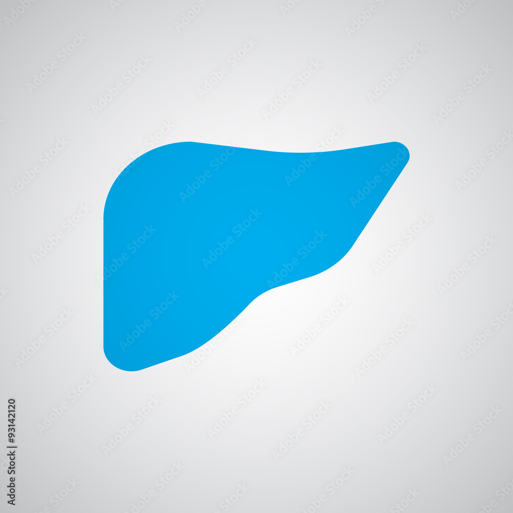Flat blue Liver icon