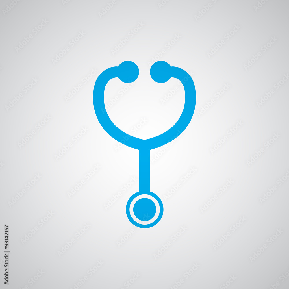 Flat blue Stethoscope icon