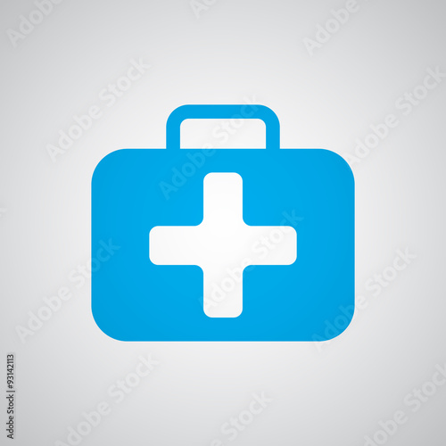 Flat blue First Aid Kit icon