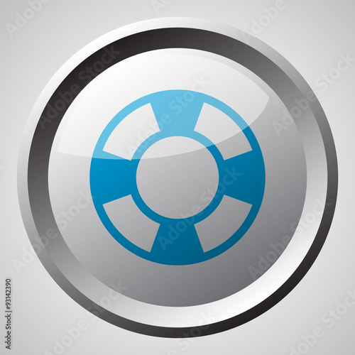 Web button with blue Life Buoy icon