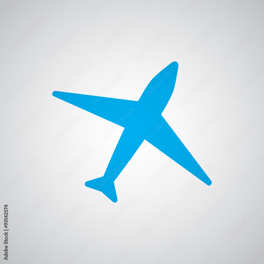 Flat blue Airplane icon Flat blue Airplane icon