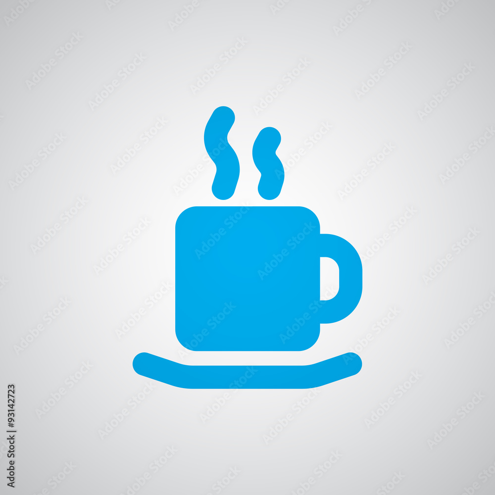Flat blue Coffee icon Flat blue Coffee icon
