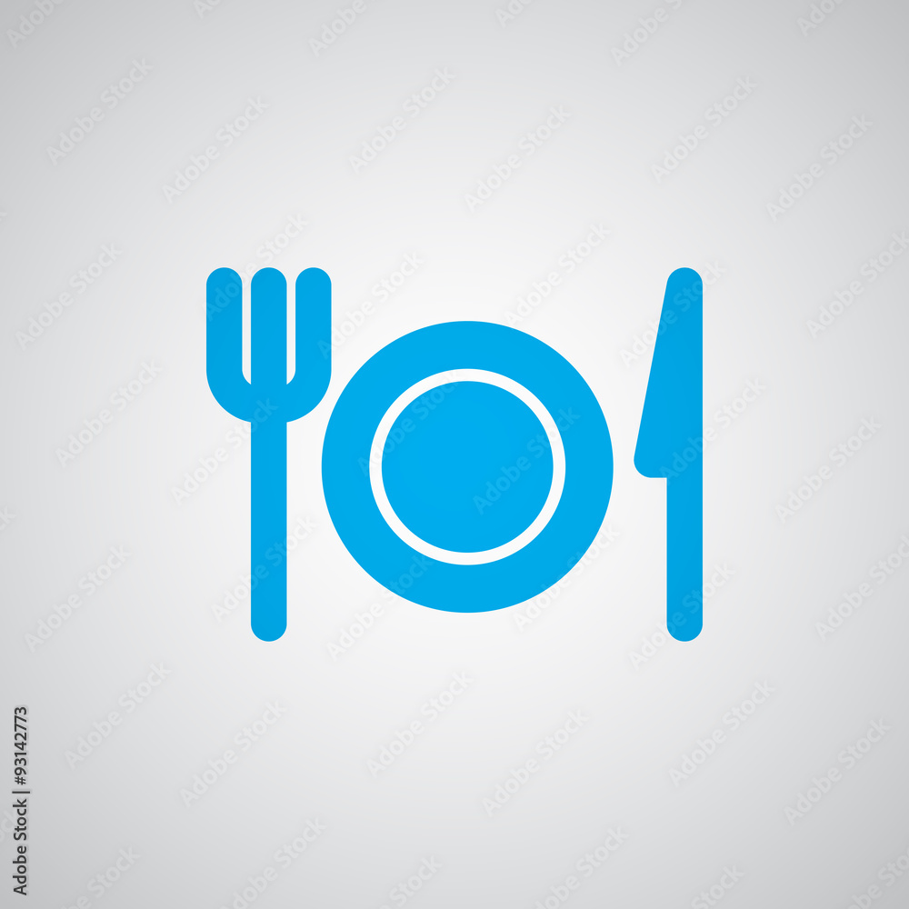 Flat blue Dinner icon Stock Vector | Adobe Stock