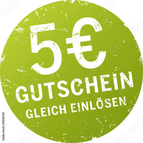 Button 5 Euro Gutschein grün
