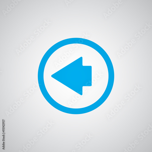 Free Download Flat blue Arrow Left icon - GFXLoad