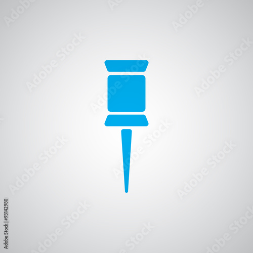Flat blue Pushpin icon