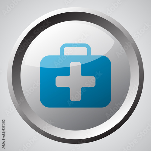 Web button with blue First Aid Kit icon