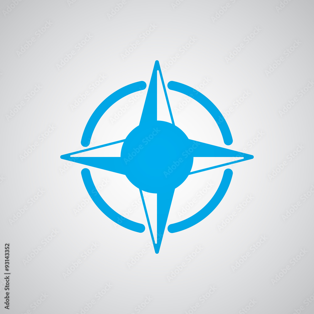 Flat blue Compass Rose icon Flat blue Compass Rose icon