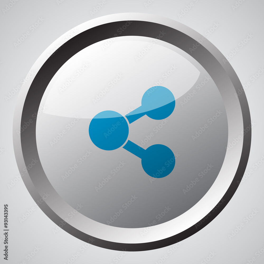 Web button with blue Share icon Web button with blue Share icon