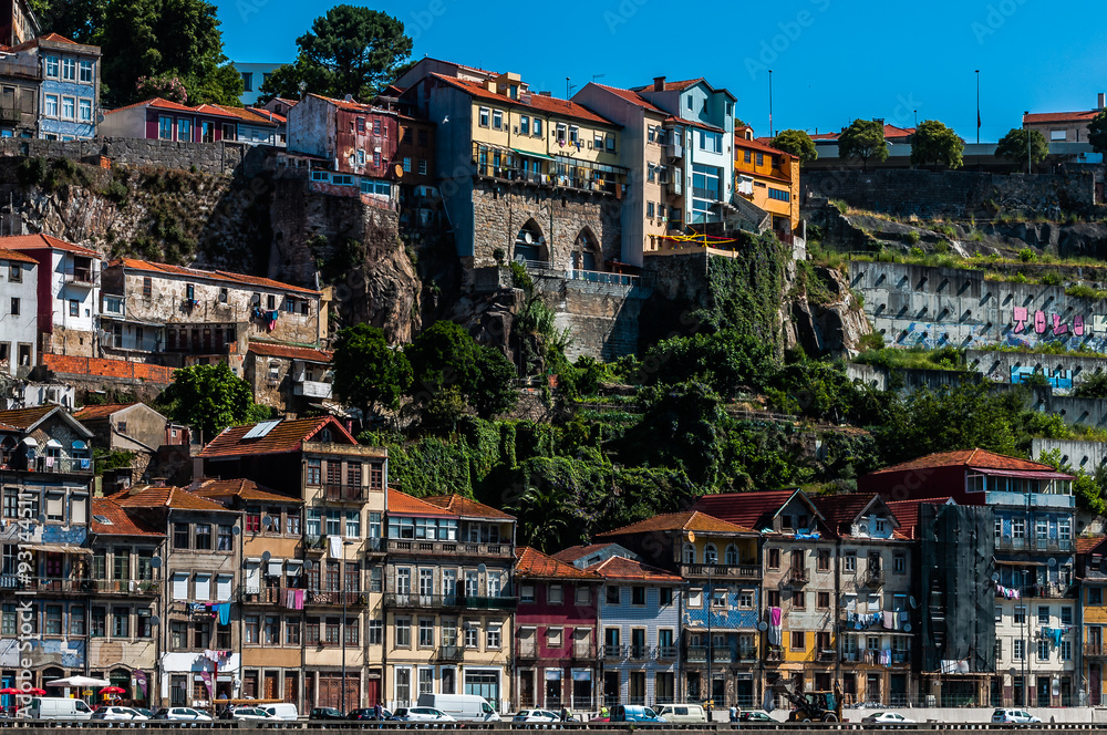 streets and colorful traditional houses in Porto