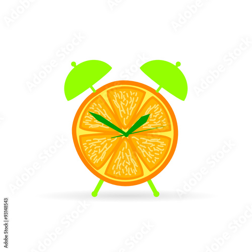 orange fruit clock color vector