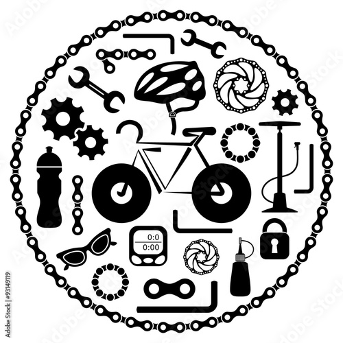 Vector bike tools icons