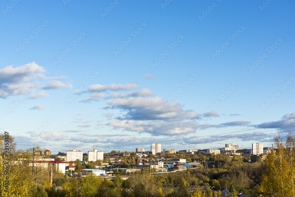View of city in autumn View of city in autumn