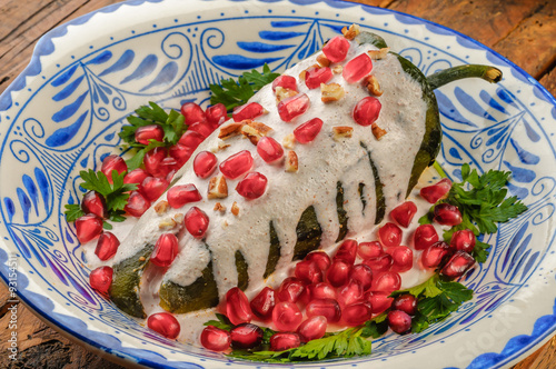 Chiles en nogada Mexican food photo