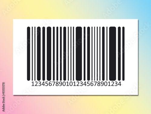 Bar code on color background. Vector image