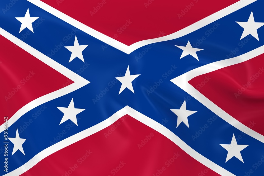 Waving Flag of the Confederacy - 3D Render of the Confederate Flag with Silky Texture Waving Flag of the Confederacy - 3D Render of the Confederate Flag with Silky Texture