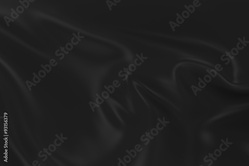Fényképezés Waving Black Flag - 3D Render of a Black Flag with Silky Texture