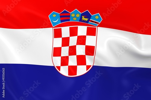 Waving Flag of Croatia - 3D Render of the Croatian Flag with Silky Texture
