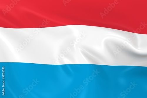 Waving Flag of Luxembourg - 3D Render of the Luxembourgian Flag with Silky Texture