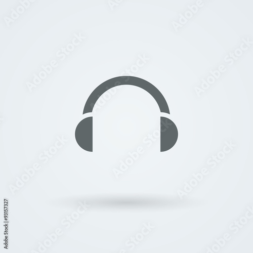 Minimalistic Vector icons big headphones with a microphone.