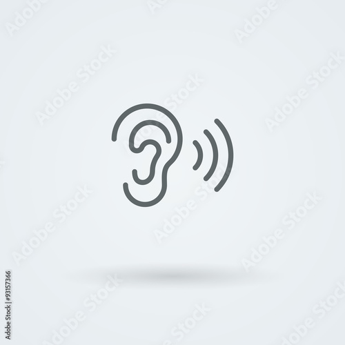 Stock minimalist icon ear.
