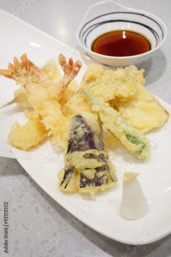 Japanese Cuisine - Tempura Shrimps with sauce