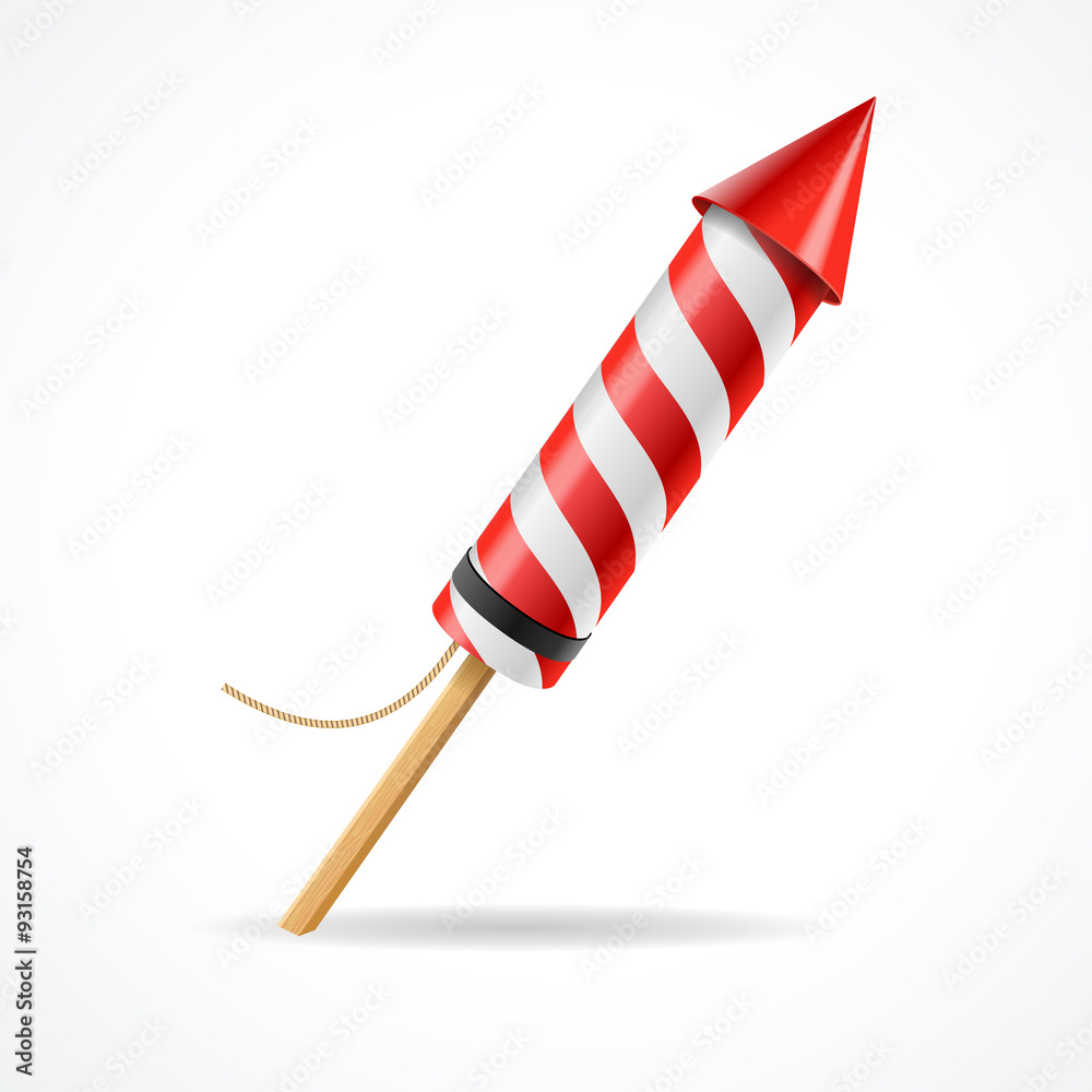 Firework red rocket. 