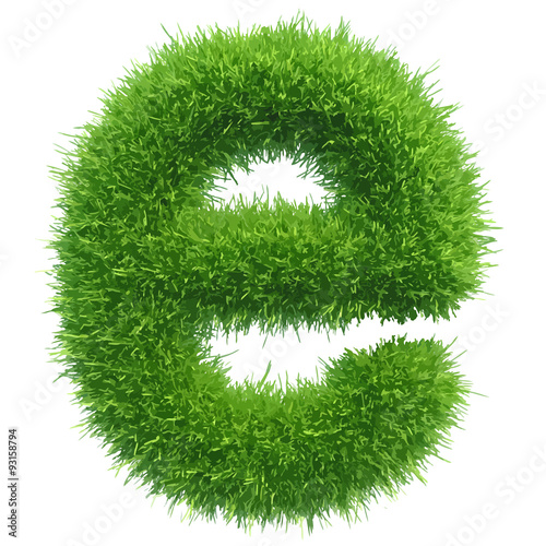 Vector small grass letter e on white background
