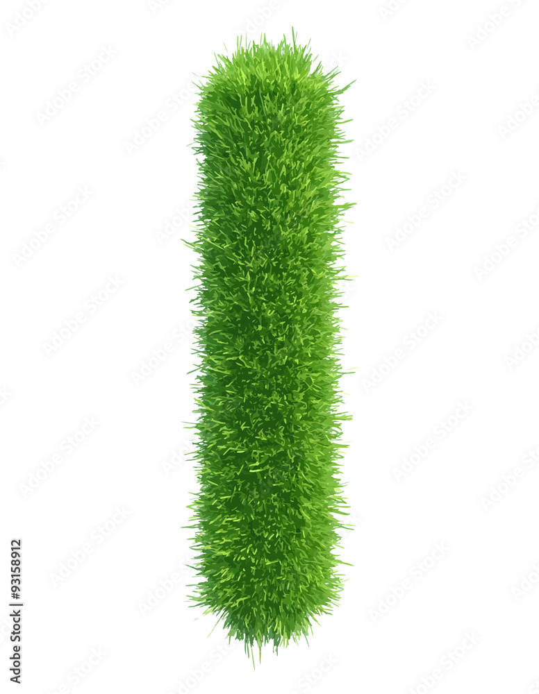 Vector small grass letter l on white background Vector small grass letter l on white background