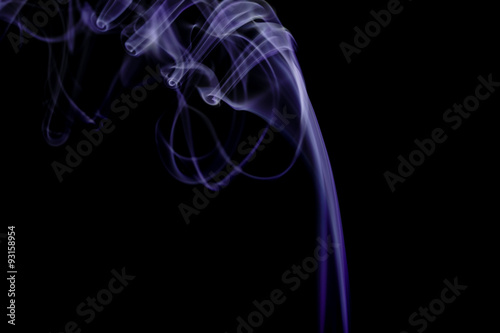 Abstract purple smoke from the aromatic sticks.